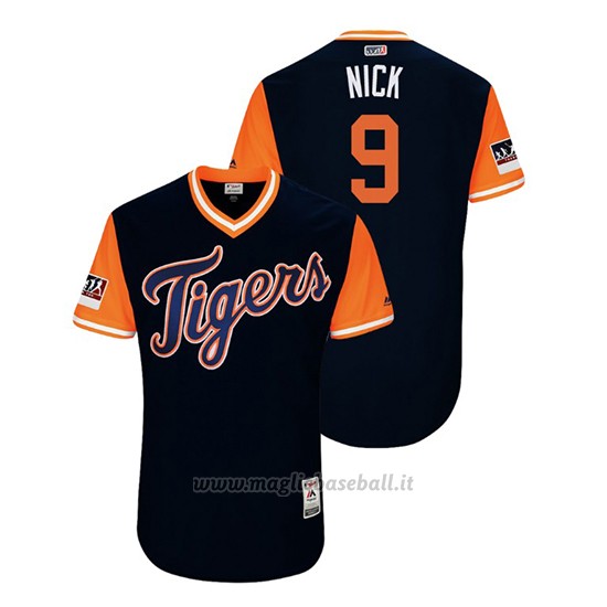 Maglia Baseball Uomo Detroit Tigers Nicholas Castellanos 2018 Llws Players Weekend Nick Blu